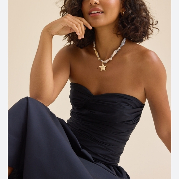 Altar'd State Midnight Blue Strapless Midi Dress - Picture 7 of 12